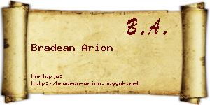 Bradean Arion névjegykártya
